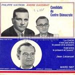 [Pochette de Philippe VAYRON et Andr DASSIBAT avec Jean LECANUET (Candidats du Centre Dmocrate)]