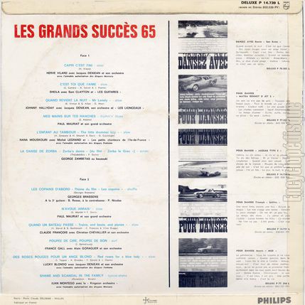[Pochette de Les grands succs 1965 (COMPILATION) - verso]