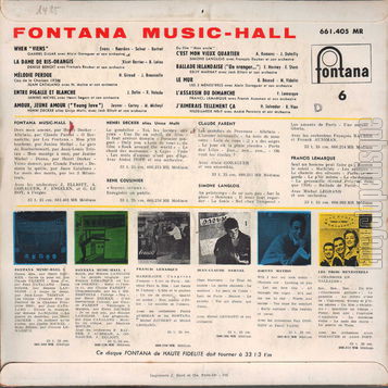 [Pochette de Fontana Music-Hall 6 (FONTANA MUSIC-HALL) - verso]