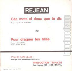 [Pochette de Ces mots si doux que tu dis (REJEAN) - verso]