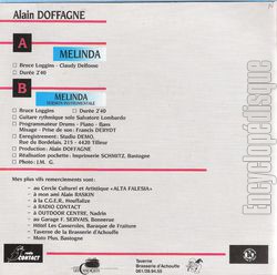 [Pochette de Melinda (Alain DOFFAGNE) - verso]