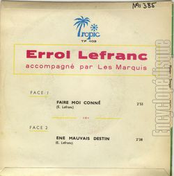 [Pochette de Faire moi conn (Errol LEFRANC) - verso]