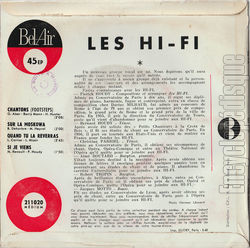 [Pochette de Chantons (Les HI-FI) - verso]