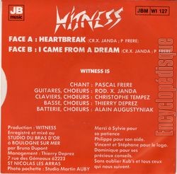 [Pochette de Heartbreak (WITNESS) - verso]