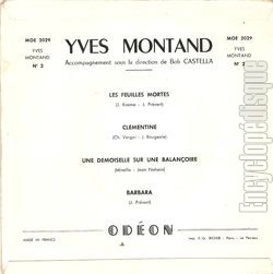 [Pochette de Les feuilles mortes - 2 (Yves MONTAND) - verso]