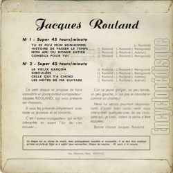 [Pochette de Tu es fou mon bonhomme (Jacques ROULAND) - verso]