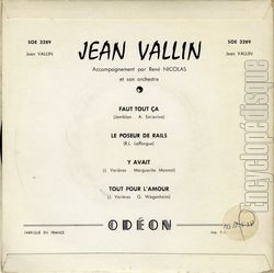 [Pochette de Faut tout a (Jean VALLIN) - verso]