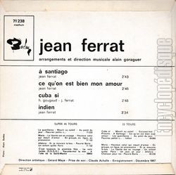 [Pochette de  Santiago (Jean FERRAT) - verso]