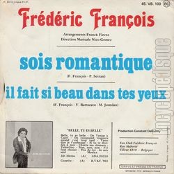 [Pochette de Sois romantique (Frdric FRANOIS) - verso]