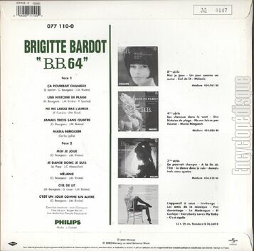 [Pochette de B.B. (Brigitte BARDOT) - verso]