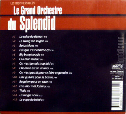 [Pochette de Les indispensables (Le GRAND ORCHESTRE DU SPLENDID) - verso]