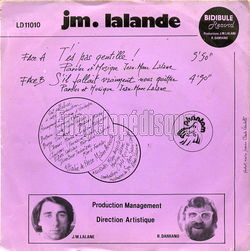 [Pochette de T’es pas gentille (JM. LALANDE) - verso]