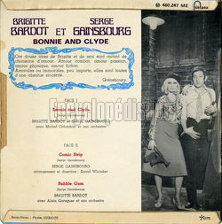 [Pochette de Bonnie and Clyde (Brigitte BARDOT et Serge GAINSBOURG) - verso]