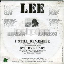 [Pochette de I still remember (LEE) - verso]