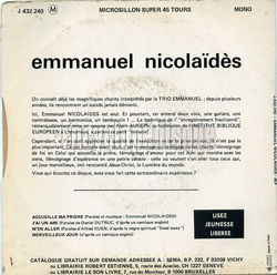 [Pochette de Accueille ma prire (Emmanuel NICOLADS) - verso]