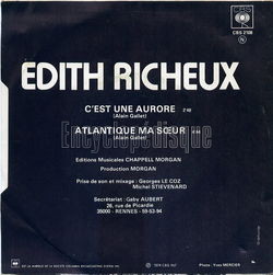 [Pochette de C’est une aurore (dith RICHEUX) - verso]