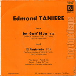 [Pochette de Eun’ goutt’ ed’jus (Edmond TANIRE) - verso]