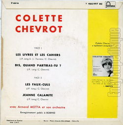 [Pochette de Jeanne Calamit (Colette CHEVROT) - verso]