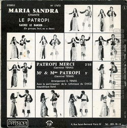 [Pochette de Patropi (Maria SANDRA) - verso]