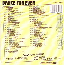 [Pochette de Dance For Ever - Vol. 37 (Salvatore ADAMO) - verso]