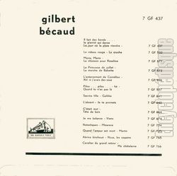 [Pochette de Il fait des bonds…le Pierrot qui danse (Gilbert BCAUD) - verso]