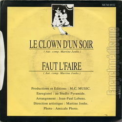 [Pochette de Le clown d’un soir (Martine LONKA) - verso]