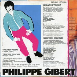 [Pochette de Opration verseau (Philippe GIBERT) - verso]