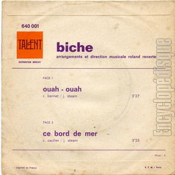 [Pochette de Ouah-ouah (BICHE) - verso]