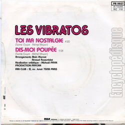 [Pochette de Toi, ma nostalgie (Les VIBRATOS) - verso]