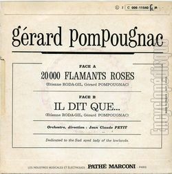 [Pochette de 20000 flamants roses (Grard POMPOUGNAC) - verso]