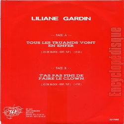 [Pochette de Tous les truands vont en enfer (Liliane GARDIN) - verso]