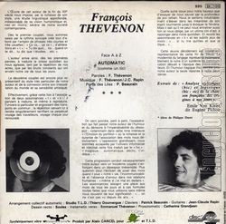 [Pochette de Automatic (comme un tic) (Franois THVENON) - verso]