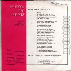 [Pochette de La force des enfants (GILLES, JULES et JEAN (2)) - verso]