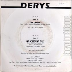 [Pochette de Nathalia (DERY’S) - verso]