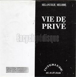 [Pochette de Mlancolie mlodie (VIE DE PRIV) - verso]