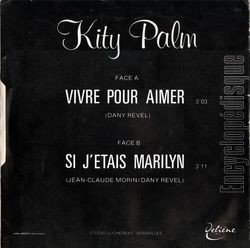 [Pochette de Vivre pour aimer (Kity PALM) - verso]