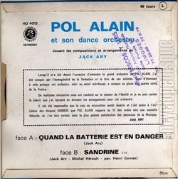 [Pochette de Quand la batterie est en danger (Pol ALAIN) - verso]