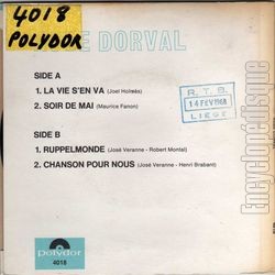 [Pochette de La vie s’en va (Aube DORVAL) - verso]