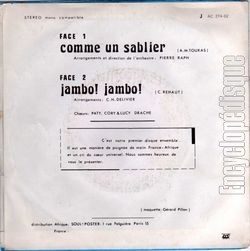 [Pochette de Comme un sablier (Claude Rehaut) - verso]