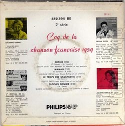 [Pochette de Coq de la chanson franaise 1959 (COMPILATION) - verso]