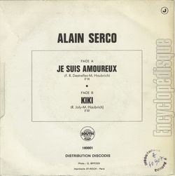 [Pochette de Je suis amoureux (Alain SERCO) - verso]