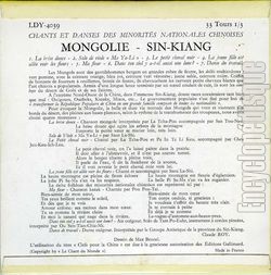 [Pochette de Clefs pour la Chine - Mongolie Sin-Kiang (DOCUMENT) - verso]