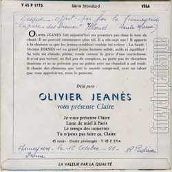 [Pochette de Avec les anges (Olivier JEANES) - verso]