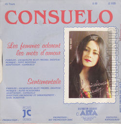 [Pochette de Les femmes adorent les mots d’amour (CONSUELO) - verso]